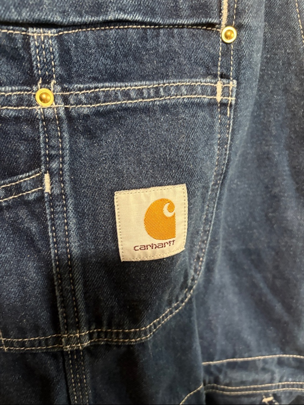 Carhartt Indigo Blue Denim Work Overalls - Picture 2 of 5